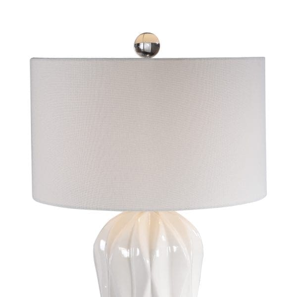 Uttermost Malena Glossy White Table Lamp