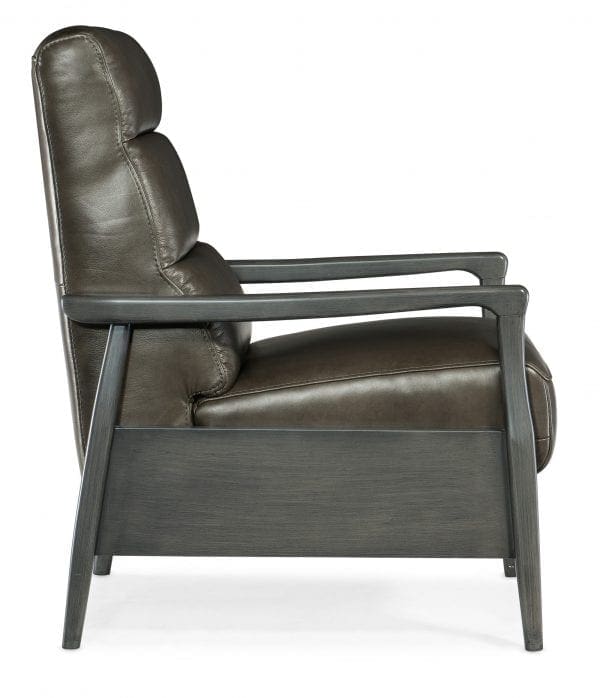 Marlin Pushback Recliner with Exposed Wood Arm