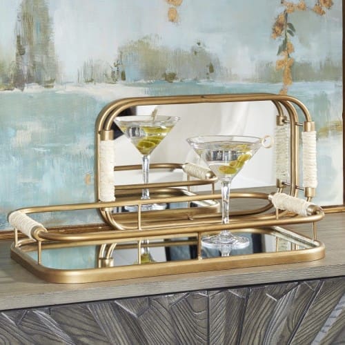 Uttermost Rosea Brushed Gold Trays, S/2