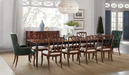 Charleston Rectangle Leg Dining Table w-2-22in leaves