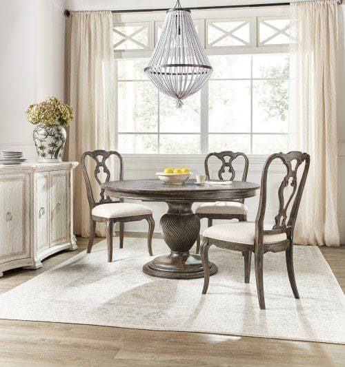 Traditions 54in Round Dining Table with One 20-inch Leaf