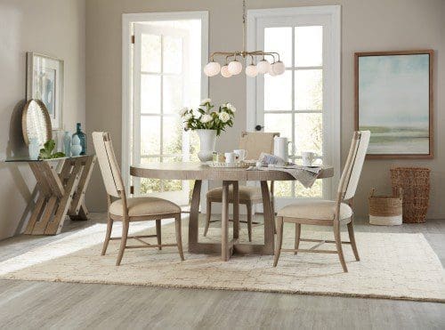Affinity 48in Round Pedestal Dining Table w/1-18in Leaf