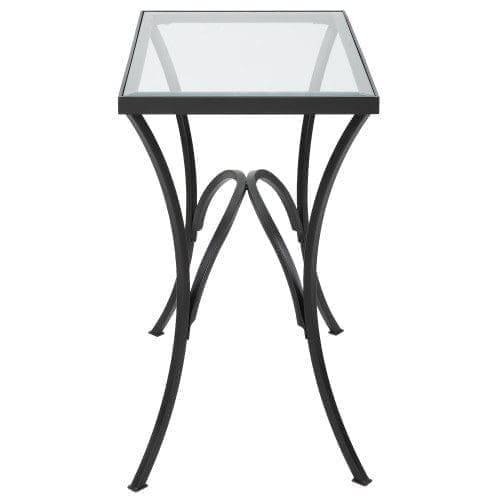 Uttermost Alayna Black Metal & Glass End Table