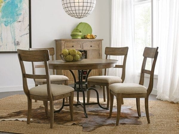 44" ROUND DINING TABLE WITH METAL BASE