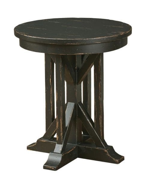 22" JAMES ROUND END TABLE - ANVIL FINISH